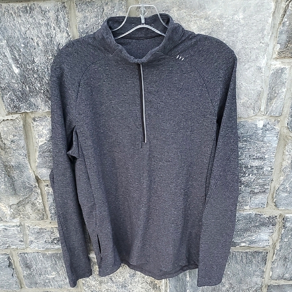 Lululemon Surge Warm Half-Zip Pullover Heathered Graphite Gray / Black M